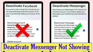 How to fix messenger deactivate option not showing problem  no option to deactivate messenger fix [upl. by Reinwald]