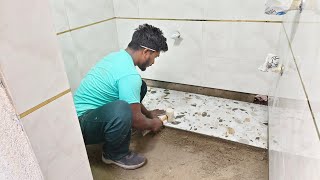 Amazing skill for installing bathroom wall tile [upl. by Ule435]