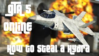 GTA 5 Online How to steal a Hydra from military base [upl. by Ellehcirt]