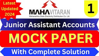 Mahavitaran Paper Account Assistant 2024  Mahadiscom previous year paper accounts  mseb paper [upl. by Wappes499]