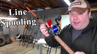 How to spool fishing line on a Catfish baitcaster [upl. by Roch]