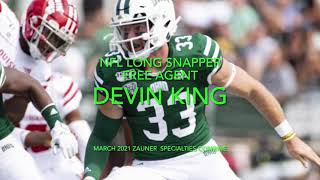 Devin King at 2021 at Zauner’s NFL Free Agent Long Snapper Combine [upl. by Latnahc]