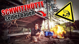 24H BIWAK  Schwitzhütte selber bauen  Bushcraft Survival Projekt  Overnighter Übernachtung [upl. by Candra]