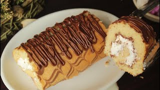 Chocolate Vanilla Swiss Roll Cake 😍 Recipe By Chef Hafsa [upl. by Agnimod]