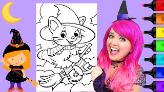 Coloring a Witch Kitty  Halloween [upl. by Clark]