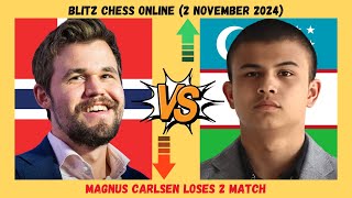 Magnus Carlsen loses 2 match। Magnus Carlsen vs Mukhammadzokhid Suyarov। ChessMove magnuscarlsen [upl. by Letnuahs129]