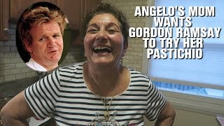 Angelos Mom Asks Chef Gordon Ramsay to Try Her Pastichio [upl. by Dorothee]