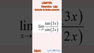 Exercice 186 Limites 2BAC Maths [upl. by Enrique]