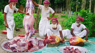 Mutton Kosha Curry amp Beef Meat Sharing in Qurbani  Muslim Eid Celebration by Sacrificing Animal [upl. by Vidovic]