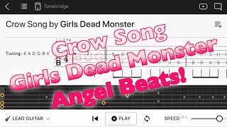 【TAB】Crow SongクロウソングGirls Dead MonsterAngel Beats【エレキギター初心者用練習曲】Guitar tutorial [upl. by Sara]