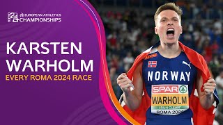 Under 47 seconds 🔥🤯 Karsten Warholm 🇳🇴  Every Roma 2024 race [upl. by Seltzer]