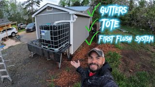 My Rain Catch System using the First Flush Method with a 275 Gallon IBC Tote [upl. by Ykcub758]