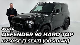 2024 Land Rover Defender 90 30 D250 SE Hard Top Commercial 3 Seat Obsidian VAT Q [upl. by Barby16]