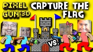 Pixel Gun Capture the Flag w Dad  Mike vs Lex  Ethan Multiplayer Face Cam TWO CASTLES [upl. by Hopfinger]