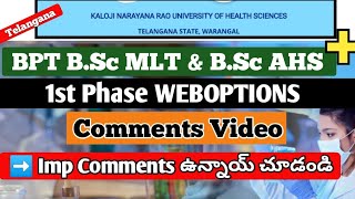 KNRUHS BPT BSc MLT BSc AHS  Phase 1 Comments video [upl. by Louise]