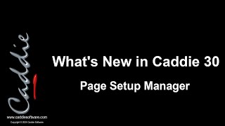 Caddie 30 Page Setup Manger [upl. by Annuahs]