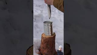 survival skills Tin can stove 👍 survival bushcraft comedy [upl. by Varhol174]