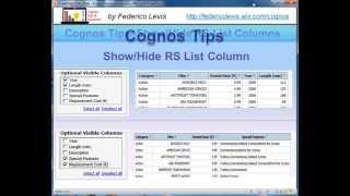 Cognos RS Show Hide List Columns [upl. by Ydde]