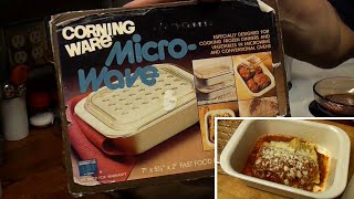 Corning Ware Microwave Fast Food Dish Unboxing and first use  Vintage Cookware [upl. by Debby]