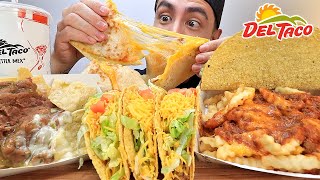 MUKBANG DEL TACO CHILLI CHEESE FRIES CRISPY TACOS QUESO NACHOS ASMR [upl. by Rajiv843]