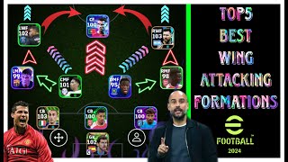 Top 5 Best 🔥 Wing Attacking Formations in eFootball 2024 💫 [upl. by Sachiko581]