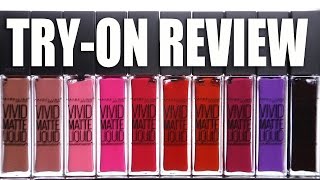 NEW  MAYBELLINE VIVID MATTE LIQUID  Try On Review [upl. by Valsimot]