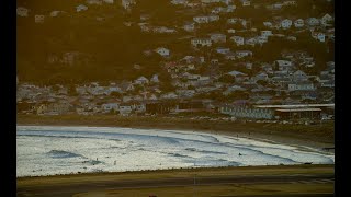 Lyall Bay Wellington Airport Brooklyn wind turbine Lyall Bay Surf Cam Live [upl. by Eintruoc]