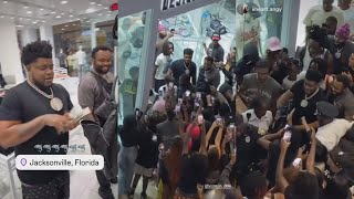 Bossman Dlow Asked To Go Out Of Backdoor Of Mall After Being SWARMED By Fans 😂😂😂 [upl. by Ahsimit]