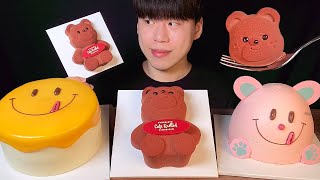 SUB 노티드 케이크 먹방 MUKBANG ASMR 노티드는 케이크도 유명하죠 귀여운 케이크 3개를 가지고 왔어요😝 딸기생크림케이크 초코케이크 망고케이크🍰 [upl. by Lleder]