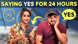 SAYING YES TO MY WIFE FOR 24 HOURS CHALLENGE 😂  അവസാനം അടിയായി 🤣  AMMU amp ASWIN [upl. by Baillieu]