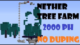 Fully Automatic NETHER WOOD Farm No TNT Duplication  2000 logs per hour  Minecraft [upl. by Anehsuc]