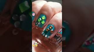 Easy nail art design  Rhinestone Gemstone Design shorts [upl. by Aicirtal]