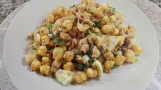 Salada de Grão de Bico com Atum  Portuguese Chickpea and Tuna Salad [upl. by Ursal]