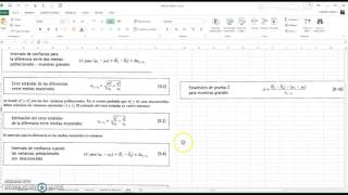 Prueba de Hipotesis e Intervalos para la diferencia entre 2 muestras grandes aplicacion en excel [upl. by Kone]