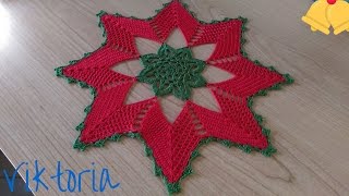 Tutorial Parte2 Centrino Natalizio alluncinetto  stella di natale [upl. by Peggie309]