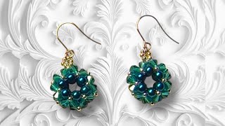 Beautiful Earrings Design  Easy Beaded Earrings Tutorial [upl. by Hoban]