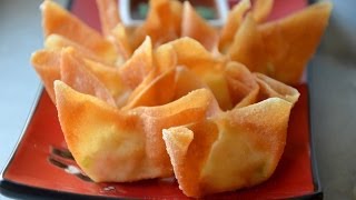 How to Make Restaurant Style Crab Rangoon เกี๊ยวครีมชีสปูอัดทอด [upl. by Nosila]