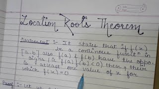 State amp prove location roots theorem [upl. by Inhoj]