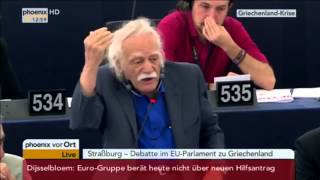 EUGriechenlandkrise Manolis Glezos 92 GänsehautRedeUnd Toilettenpapier wichtiger als der Euro [upl. by Sikorski]