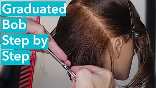 Howto cut a graduated bob  Bob with graduation  Step by Step medium length haircut  Salon 124 [upl. by Ahsiek138]