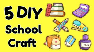 5 DIY School Craft 🌈 Paper craft Easy craft ideas miniature craft  how to make  school project [upl. by Nesyrb791]