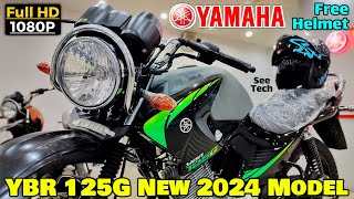 Yamaha YBR 125G 2024 Model Grey With Free Helmet Offer [upl. by Annek]