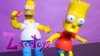 Jakks Pacific The Simpsons 5 in Line Bart and Homer Simpson Action Figure Review [upl. by Selinda374]