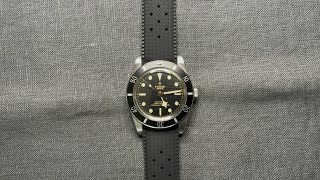 Tudor Black Bay 54 M79000N on a black tropical FKM strap [upl. by Yelnats]