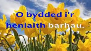 Welsh National Anthem with lyrics in Welsh instrumental HD [upl. by Cowey]