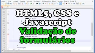 HTML5CSSJavaScript  Validação de Formulários com JavaScript [upl. by Abert]