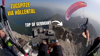 Zugspitze durch das Höllental als Tagestour  Hike and Fly mit Überflug des Gipfels [upl. by Submuloc72]