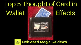 Magic Review  Top 5 Thought of Card in Wallet Effects [upl. by Inverson]