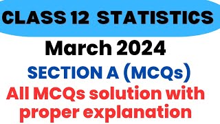 STATISTICS  MARCH 2024 BOARD PAPER SOLUTION  STATISTICS CLASS 12TH MARCH 2024 PAPER SOLUTIONS GSEB [upl. by Kciderf912]