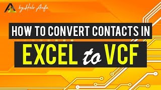 How to convert contacts in Excel to VCF vCard easily [upl. by Jacklin958]